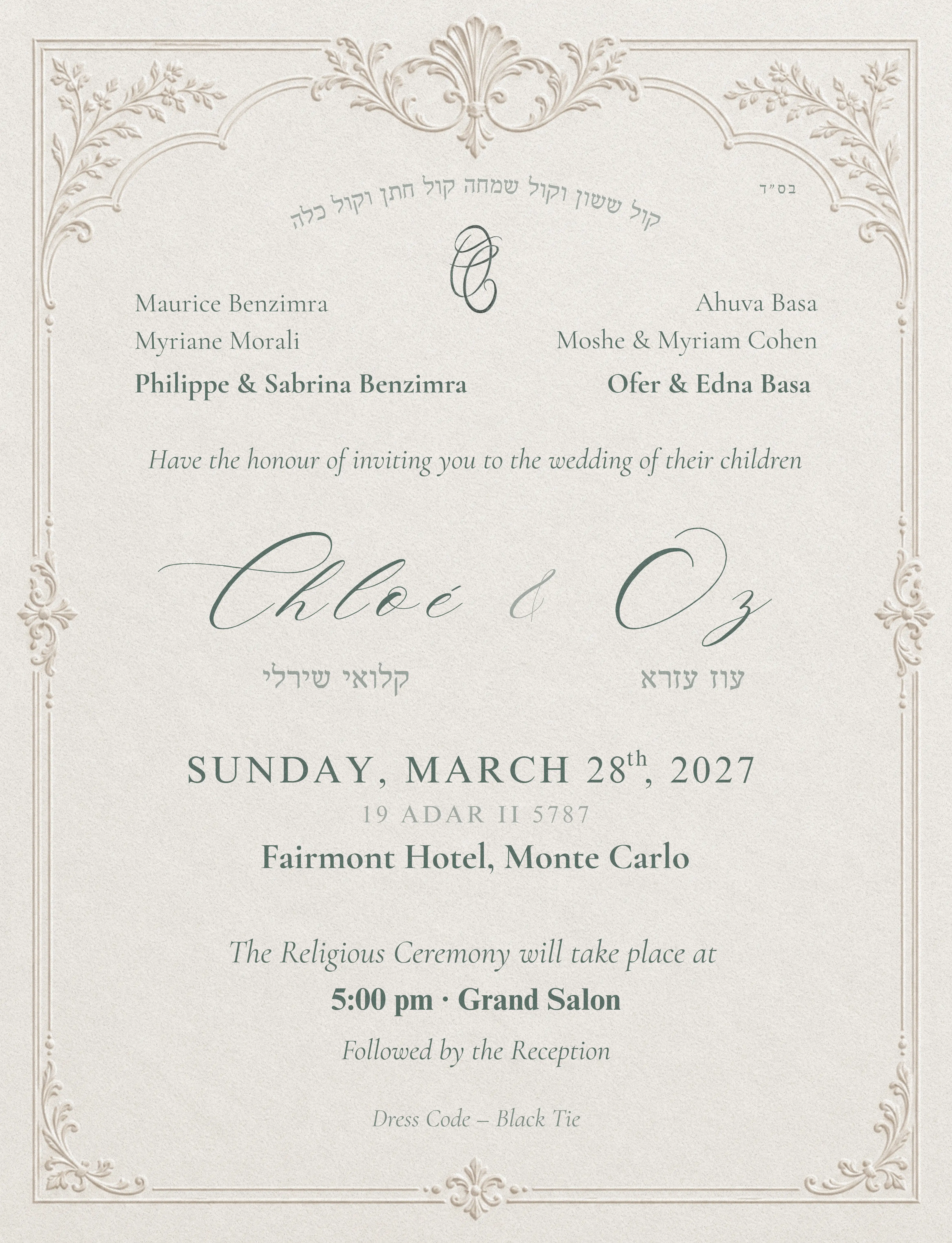 Wedding Invitation · Chloé & Oz